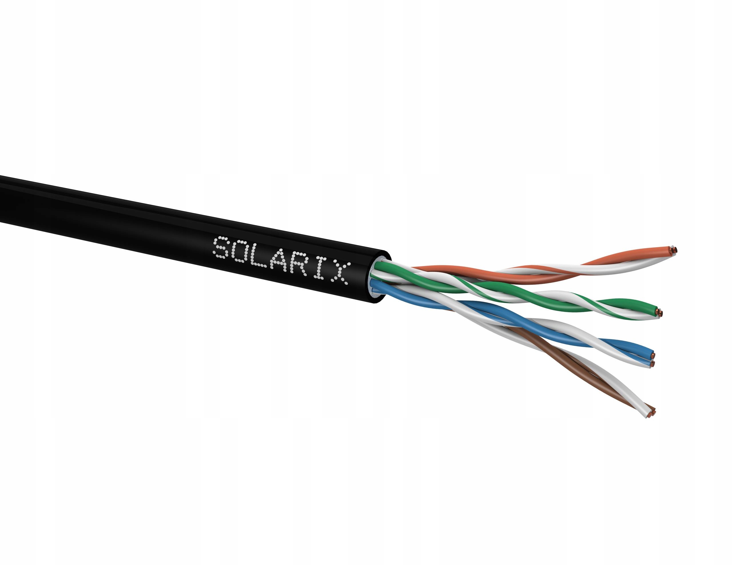 Kabel Krútený Solarix CAT5E U/utp Želovaný Uv 305M Fca Vonkajší Kabel