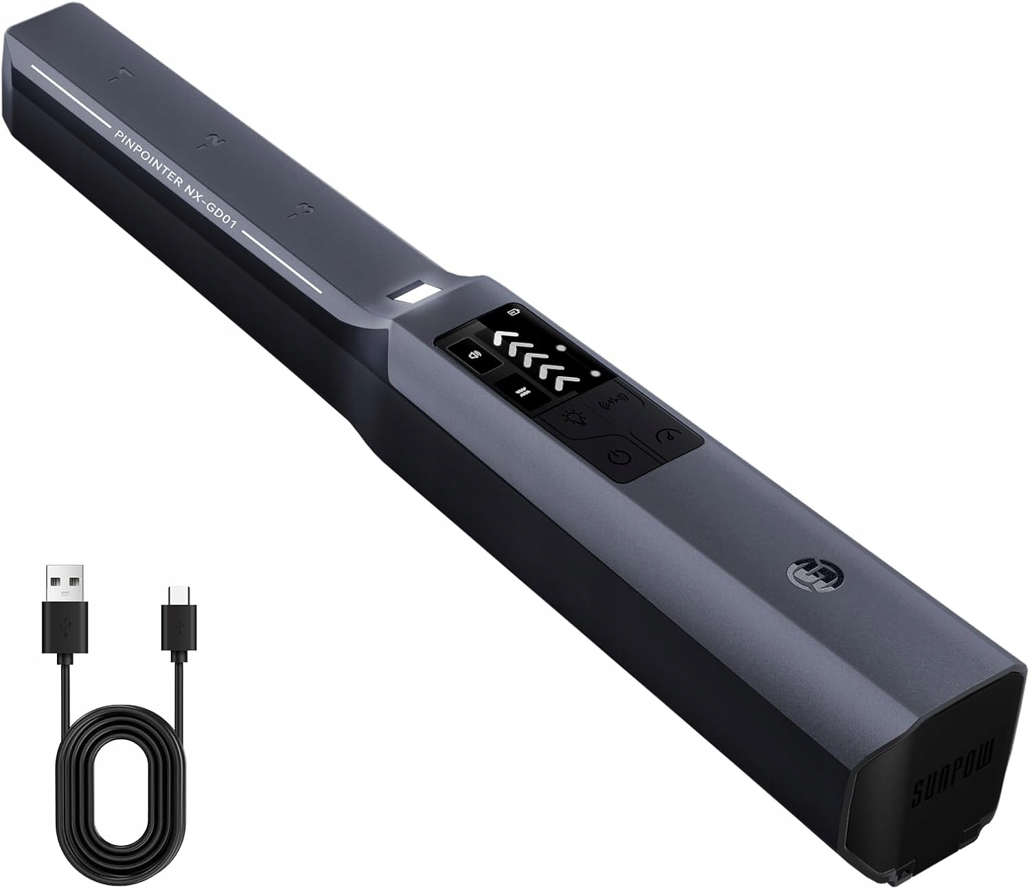 Detektor Kovů Pinpointer LCD IP68 360° 4 Režimy