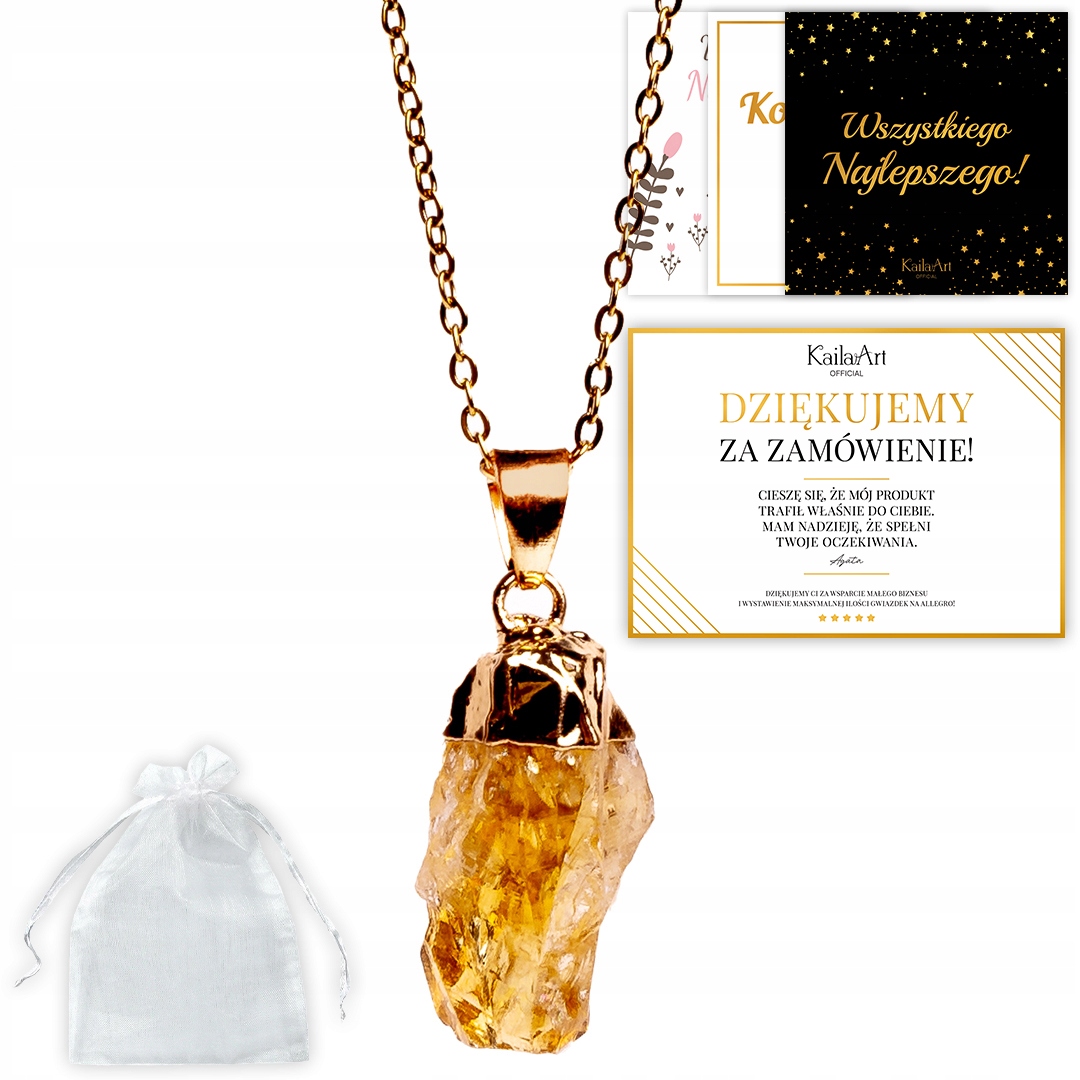 Náhrdelník Citron Přírodní Dámský S Kamenem Štěstí Přívěsek S Citronem