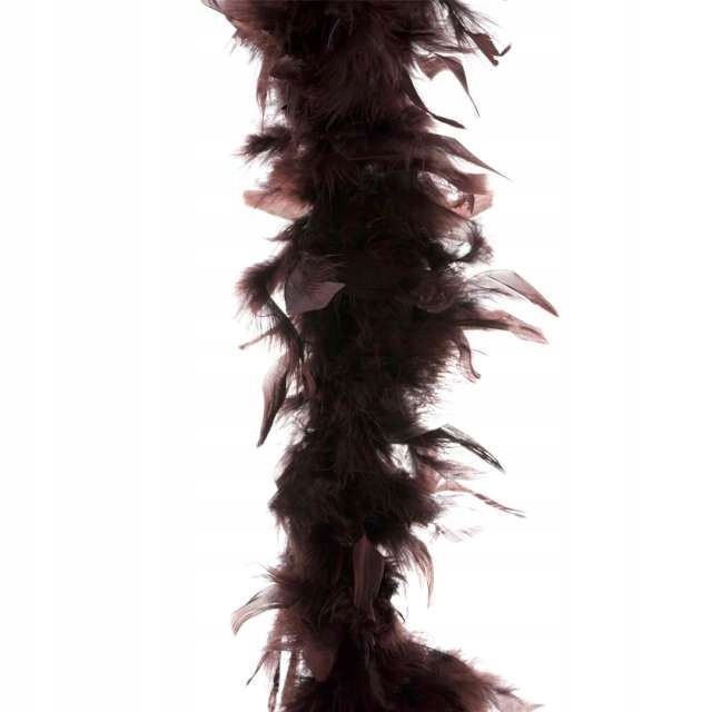 boa BRĄZOWY CIEMNY deluxe NATURALNE PIÓRA retro