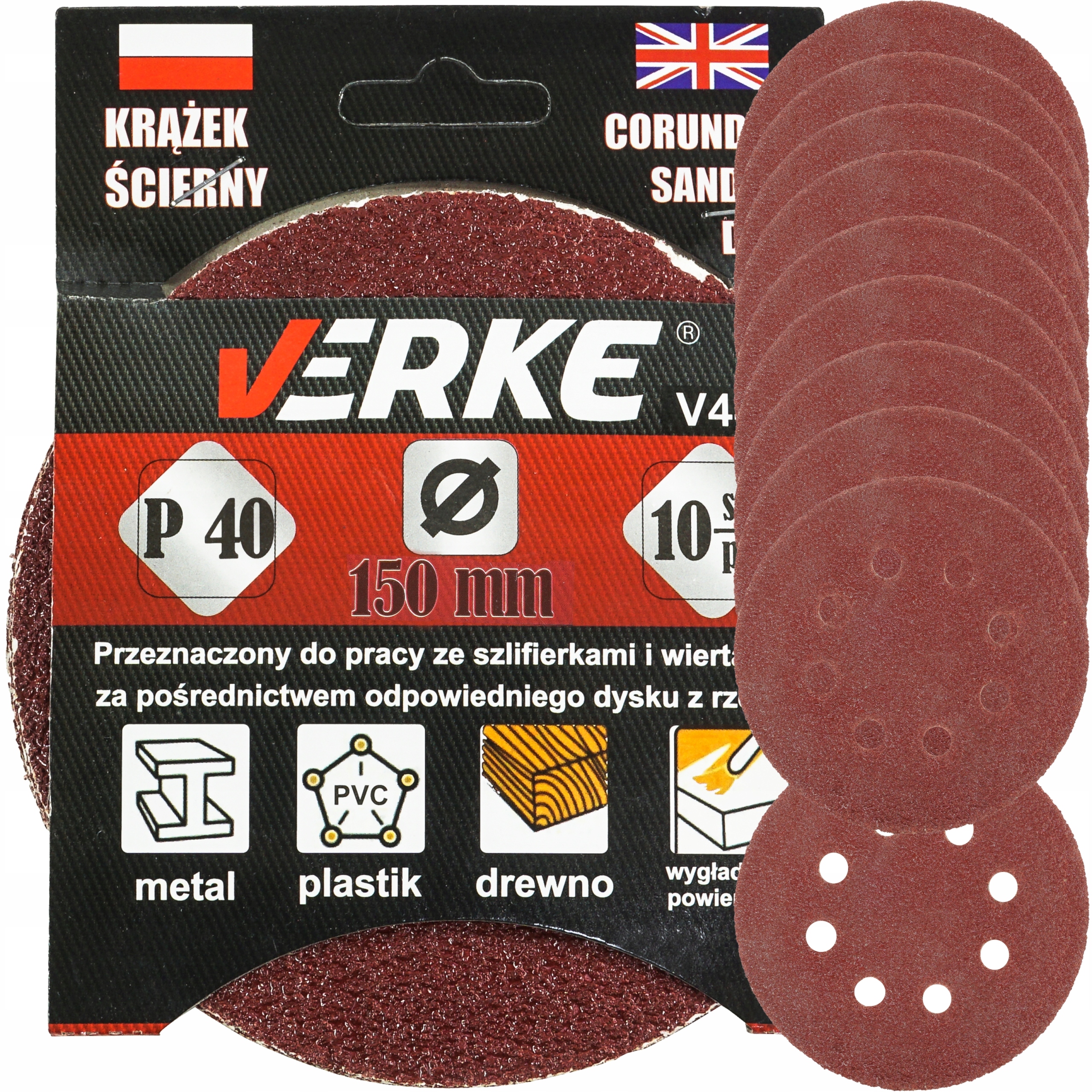 

Krążek Papier Ścierny P 40 150 MM 10 Szt. Verke