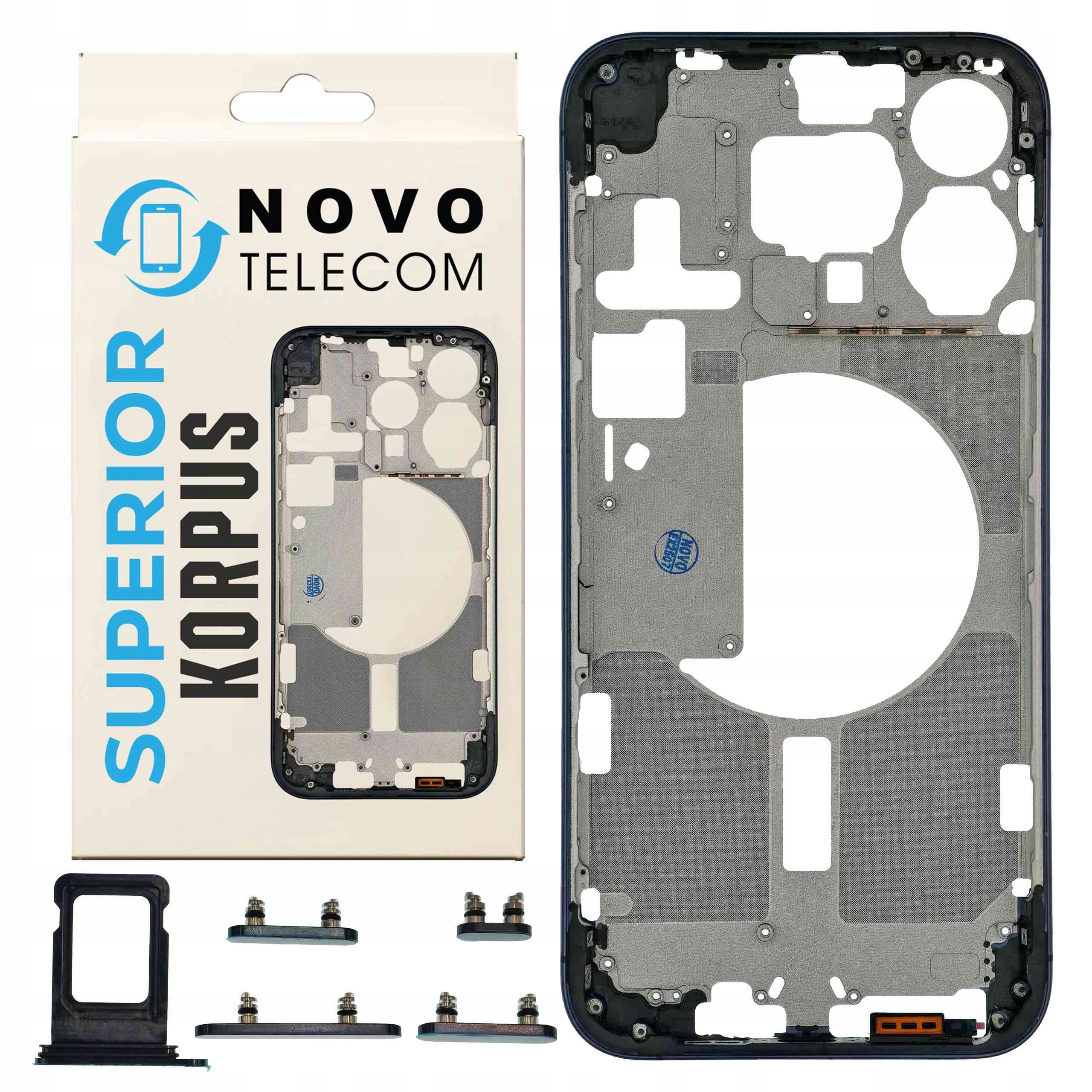 Korpus Niebieski do iPhone 15 Pro Max Ramka Obudowa Środkowa Przyciski Sim