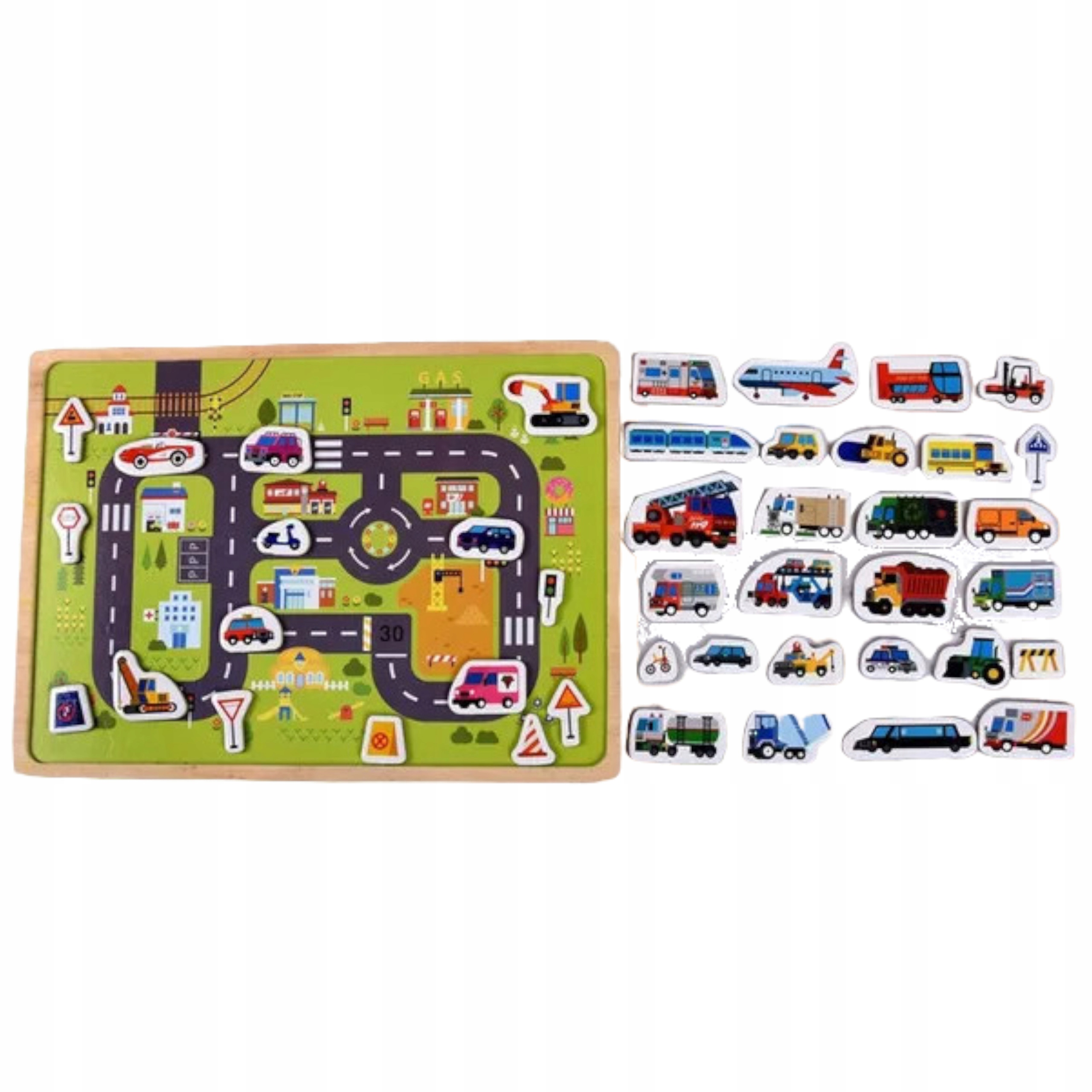 Układanka tablica puzzle magnetyczne samochody pojazdy transport MTF-C01 Kolekcja puzzle