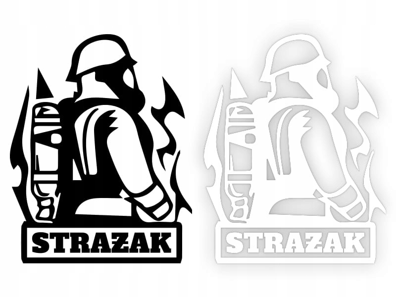 Naklejka Straż STRAŻAK W04 na samochód na auto KOLOR