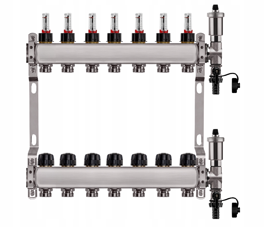 Rozdělovač Pro Podlahové Vytápění 7 Nerezových Okruhů Pro Podlahové Vytápění
