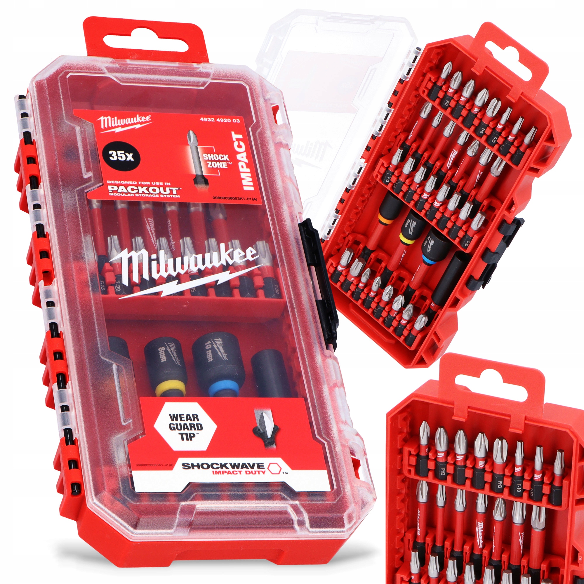 35x Nárazové bity šroubováky Torx Hex Ph Magnetické Koncovky Držák nástavců P1