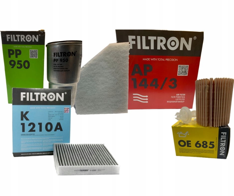 Sada 4 Filtrů Toyota Avensis T27 Verso 2.0 2.2 D-4D 2009-20018, uhlíkový