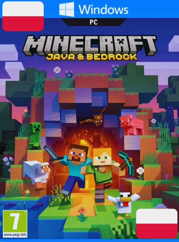 MINECRAFT JAVA & BEDROCK EDITION - GRA PC - POLSKA WERSJA - KLUCZ + GRATIS Tytuł MINECRAFT JAVA & BEDROCK WINDOWS 10/11 EDITION GRA PC PREMIUM