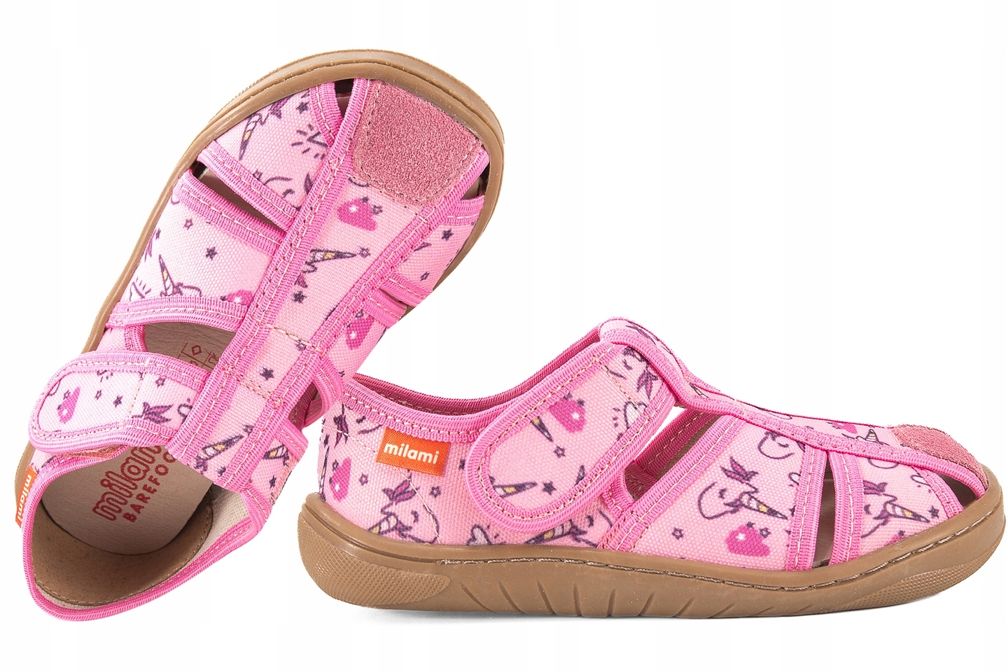Milami BF9-BR-41 Barefoot Sandały Tekstylne Domowe Kapcie Papcie Rzep 29