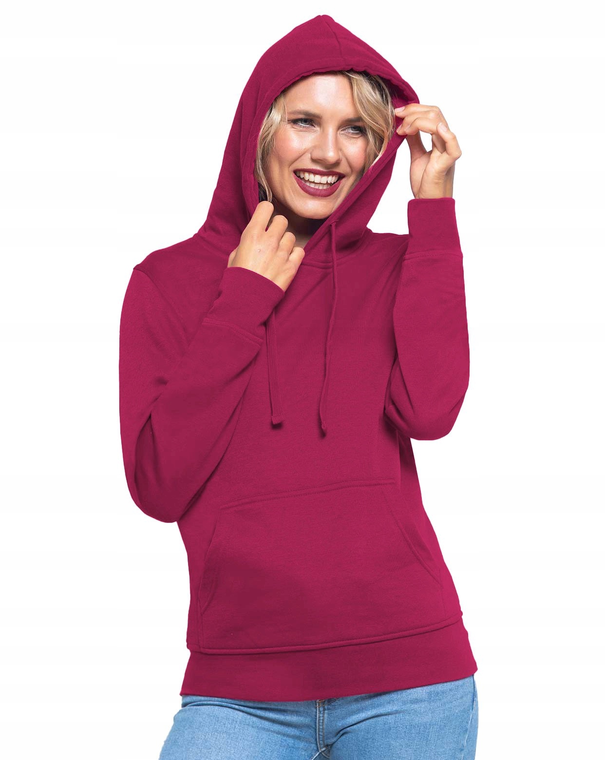 

Damska bluza kangurka kaptur Jhk 290g malinowa M