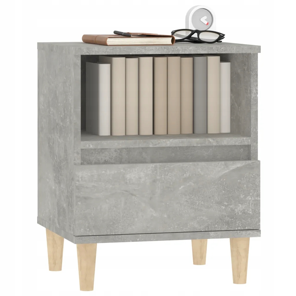 vidaXL Szafka nocna, szarość betonu, 40x35x50 cm Szerokość mebla 1 cm
