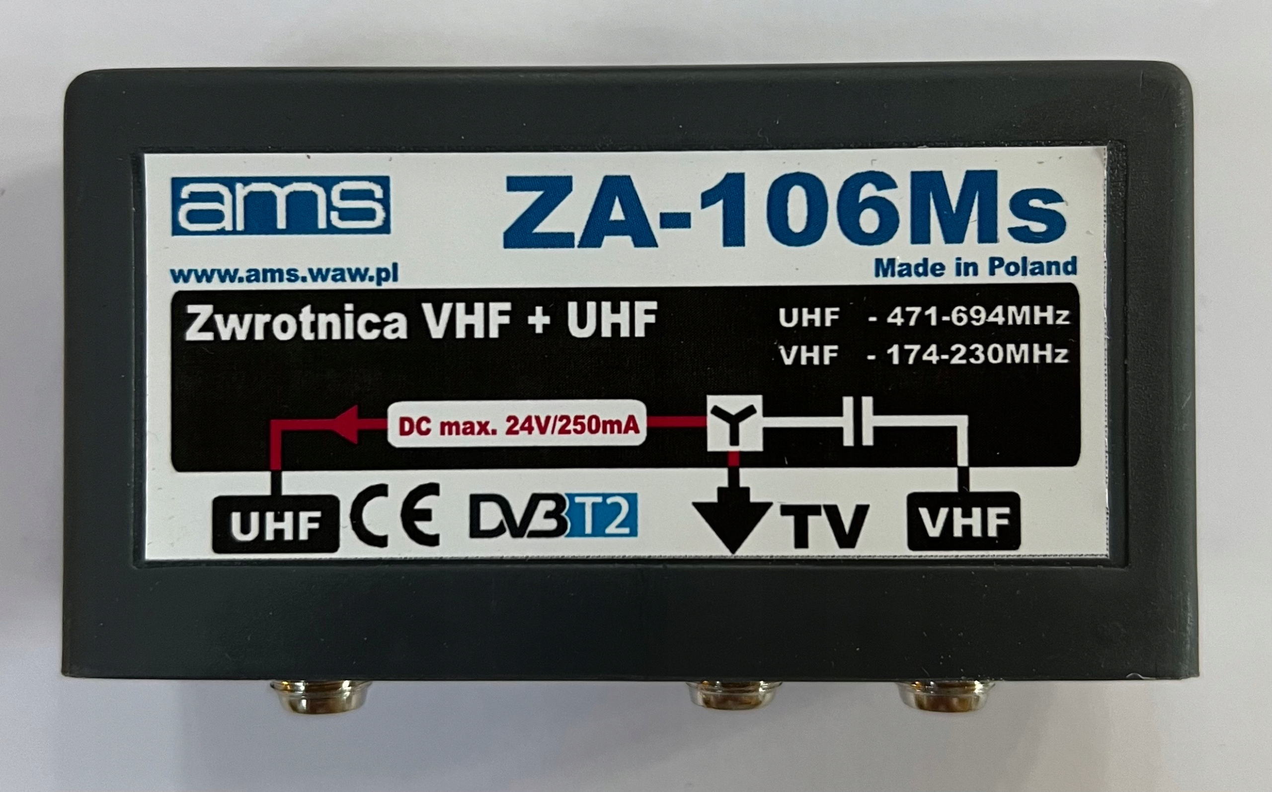 Zwrotnica antenowa ZA-106Ms Vhf+uhf 174-694Mhz