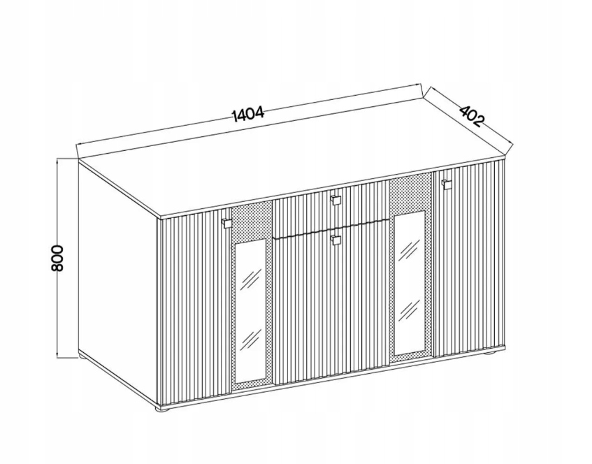 Komoda SALSA mdf lamele czarny+matera Marka BIRD Meble