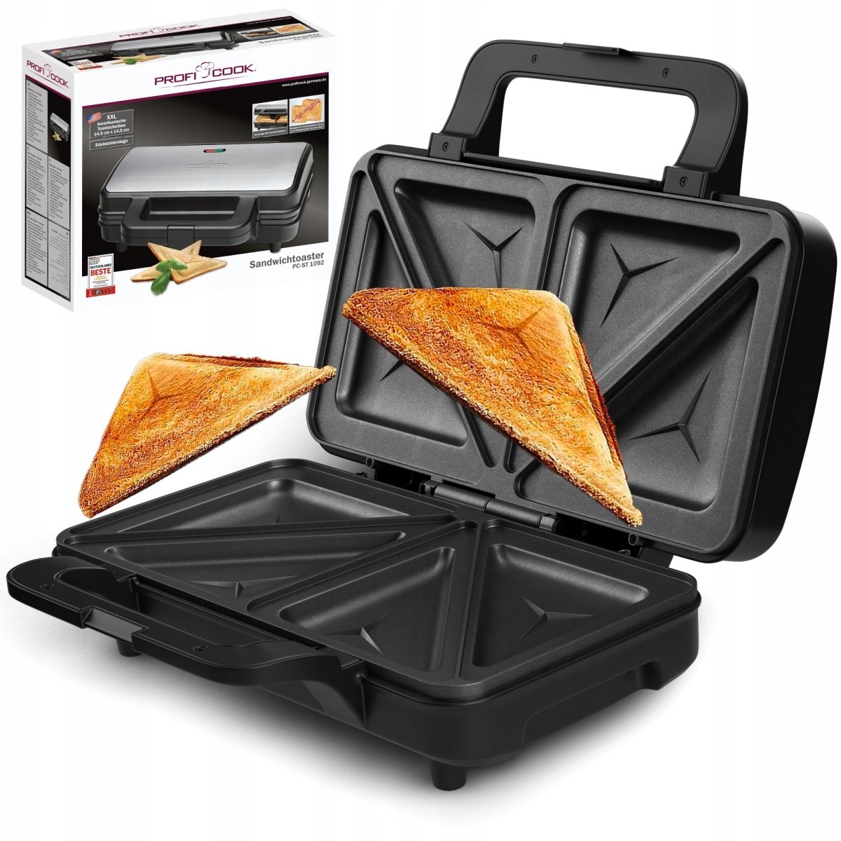 Opiekacz Toster Do Kanapek Tostów Sandwich Tosty Inox Stalowy Mocny