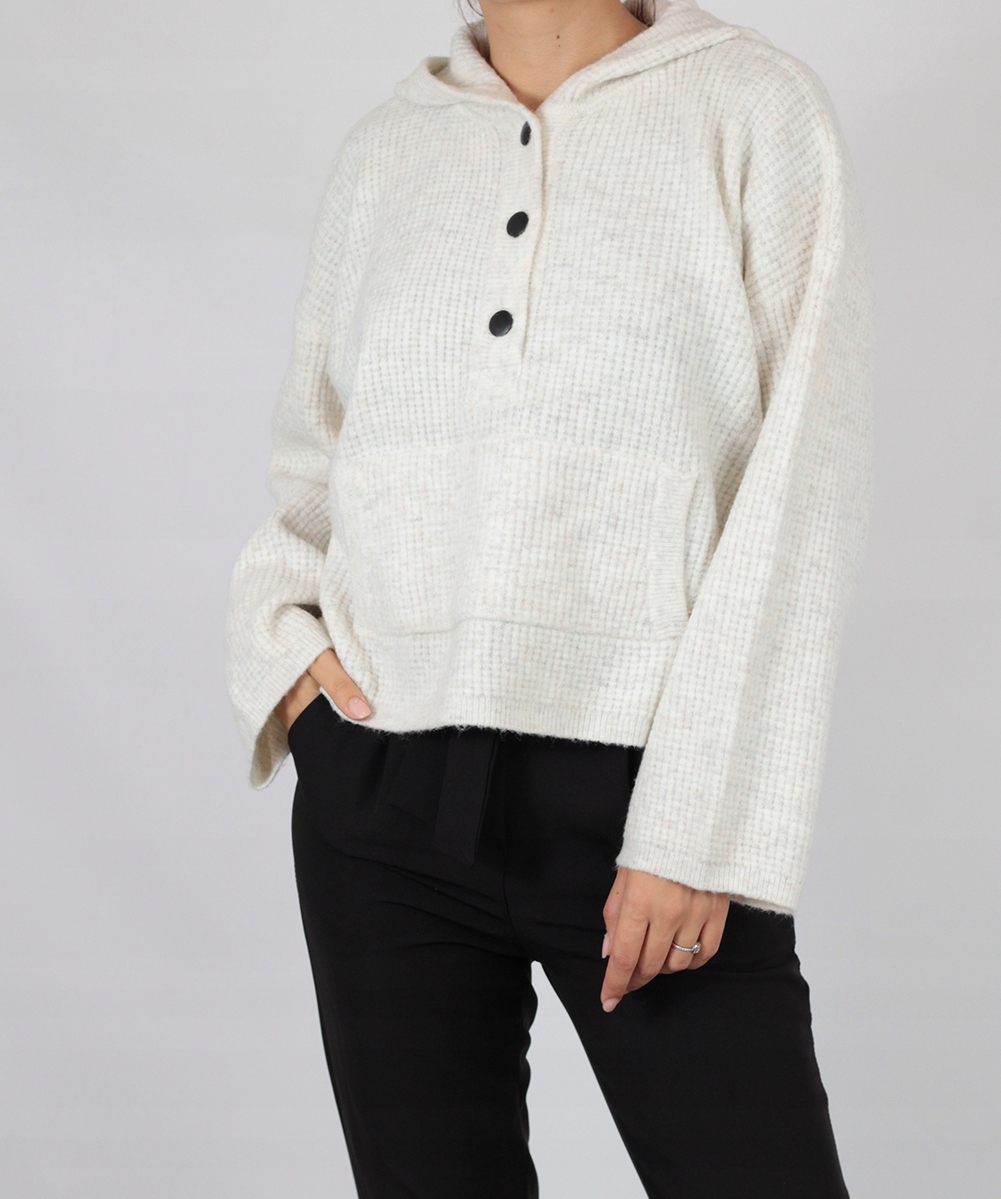 

Topshop Ciepła Bluza Sweterkowa Z Kaputurem Ivory