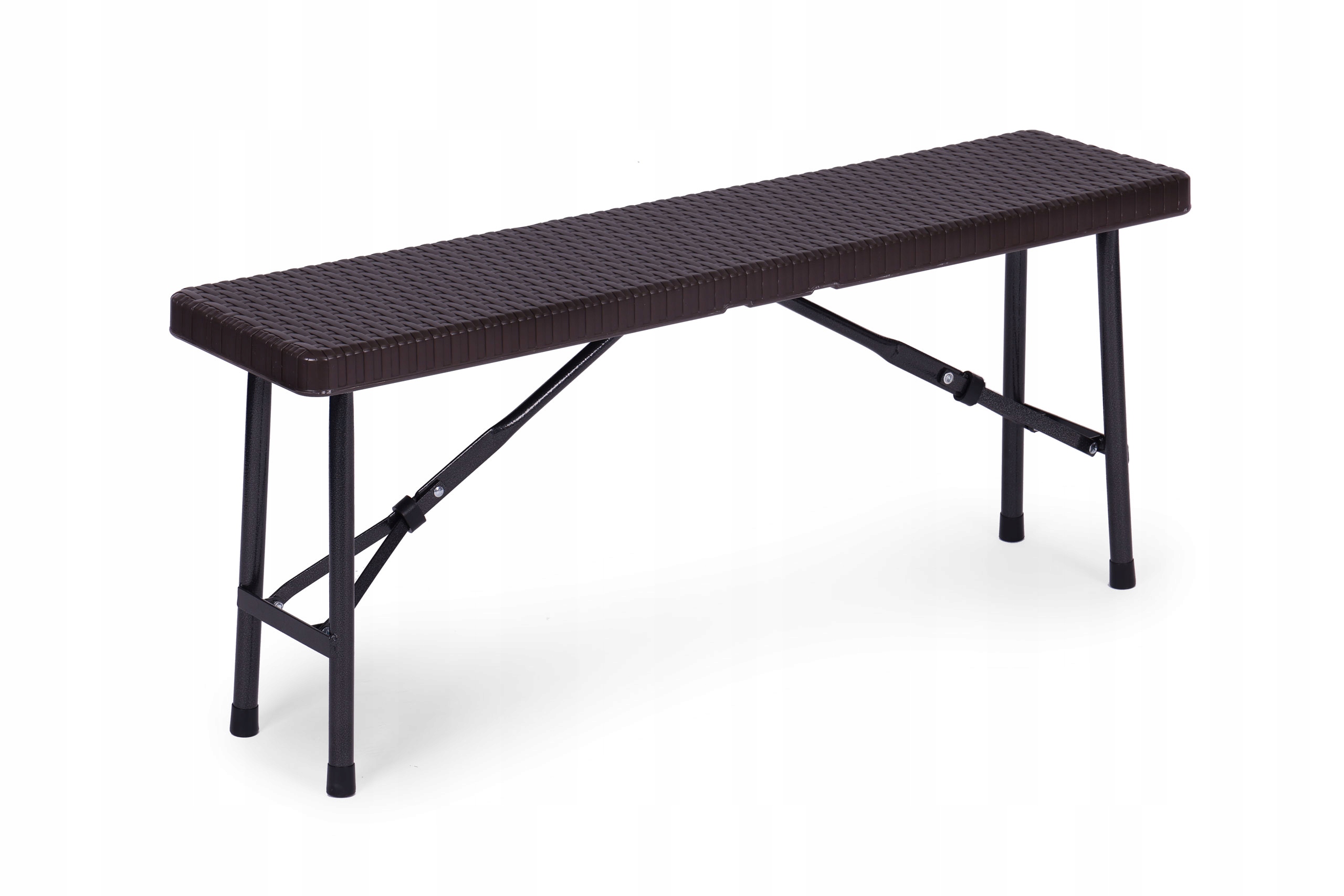 Zestaw cateringowy stół 120 cm 2 ławki komplet bankietowy do ogrodu brązowy Linia Meble cateringowe