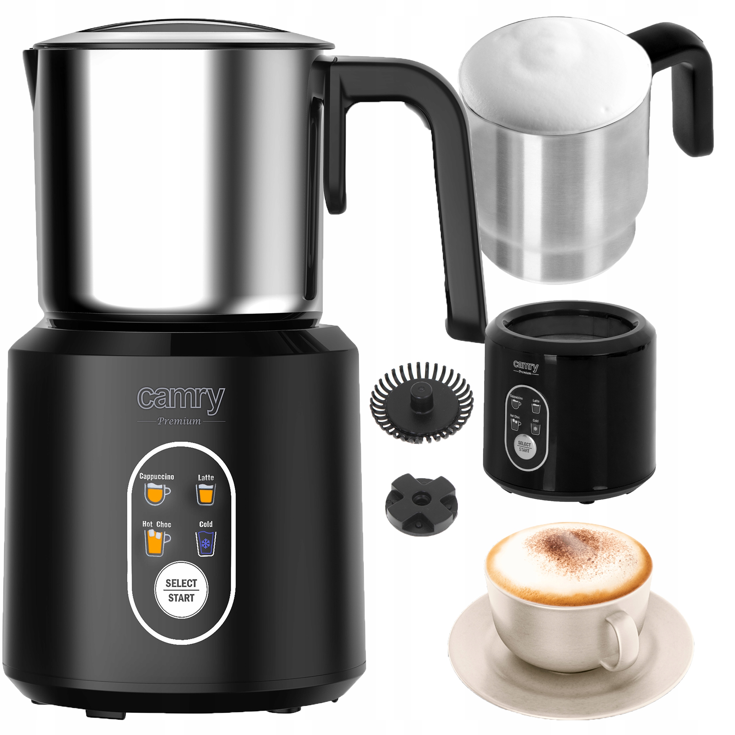 SPIENIACZ DO MLEKA KAWY PODGRZEWACZ 4 TRYBY 1000W Zasilanie sieciowe