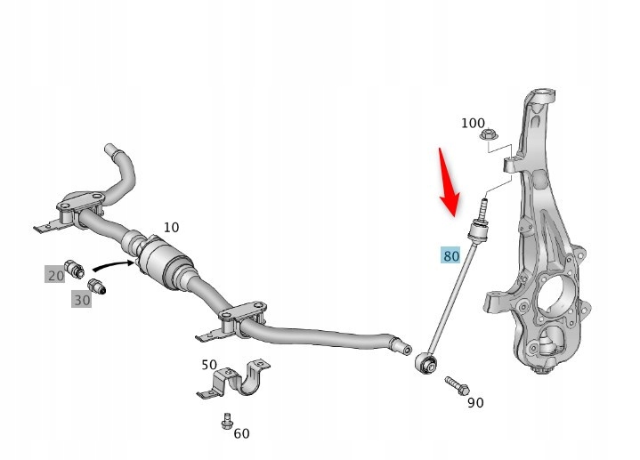 Spojka Stabilizátoru Mercedes Přední Levá A1663201100