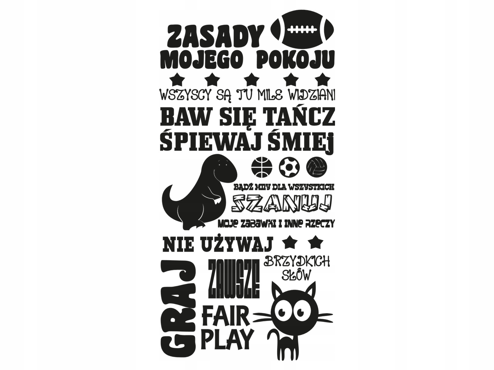 

Naklejka Zasady Mojego Pokoju - Chłopiec 50X100