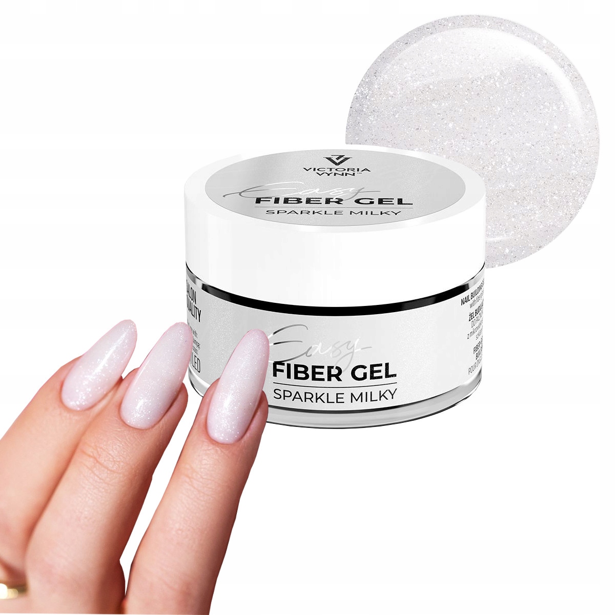 Easy Fiber Gel Żel Budujący Z Mikrowłóknem Sparkle Milky