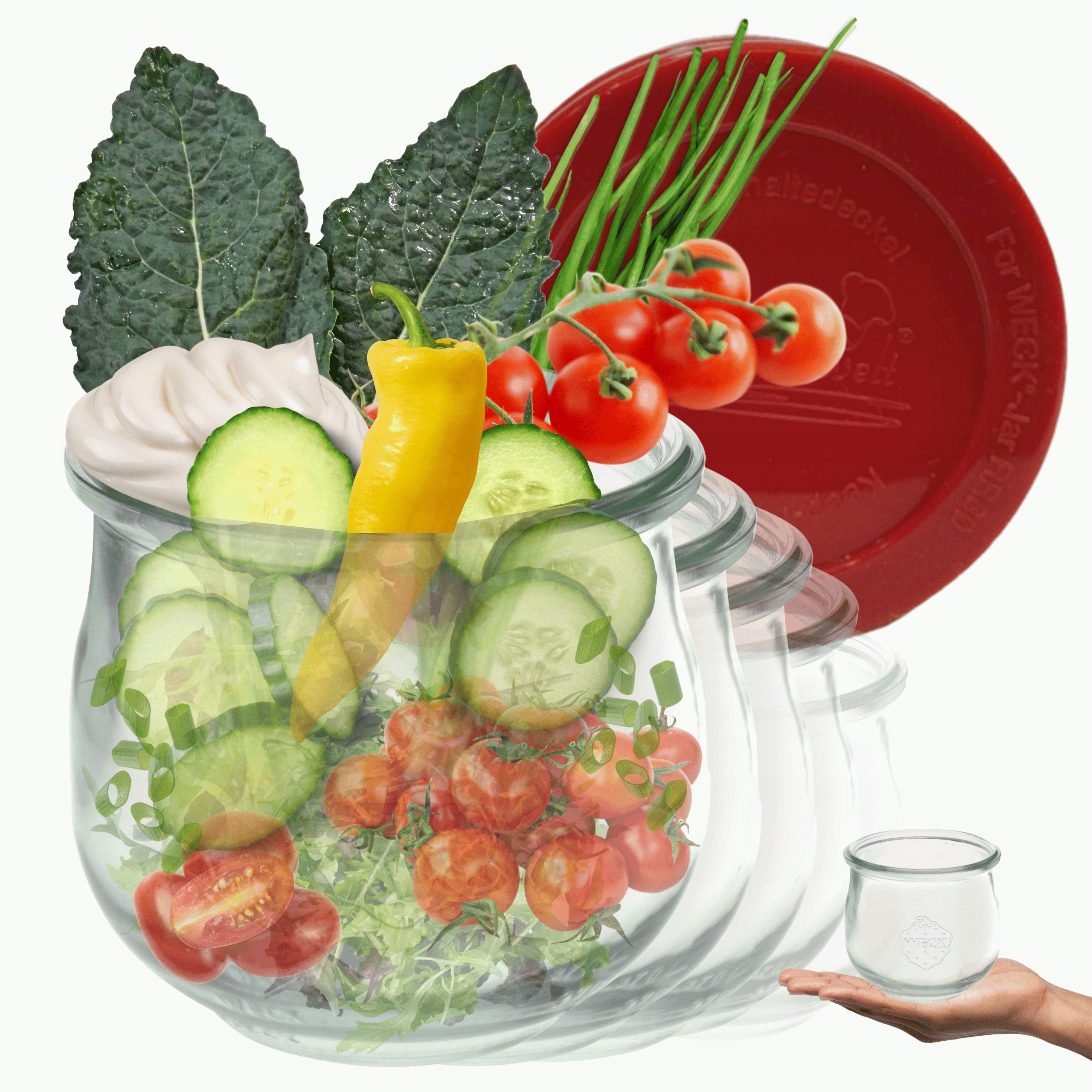 Poháre Weck 370 ml Tulip žiaruvzdorné silikónové, veko 12ks, Trvanlivé