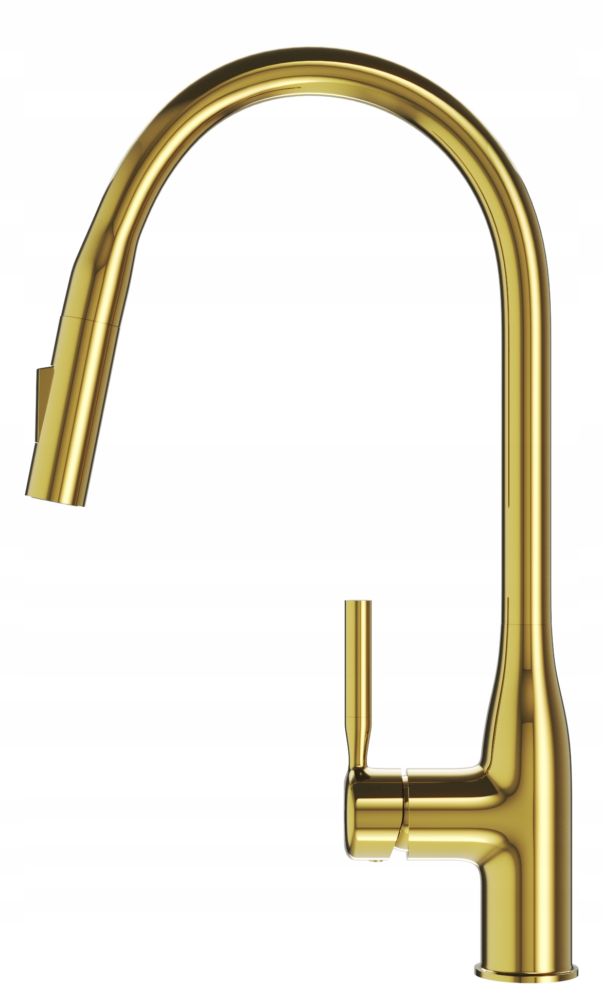 Kuchynská Batéria Zlatá Výsuvná Výtoková Nádrž Dvojfunkčná, Moderný Foss