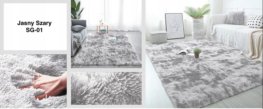 DYWAN SHAGGY MIĘKKI PLUSZWY DUŻY 80X150 Kolor beżowy niebieski szary