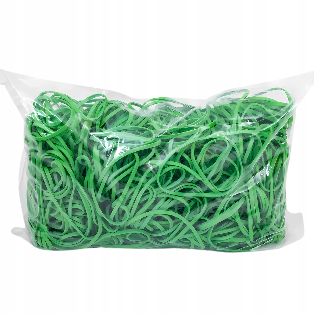 Gumki recepturki 70 mm x 3 mm zielone 1kg Marka Plast