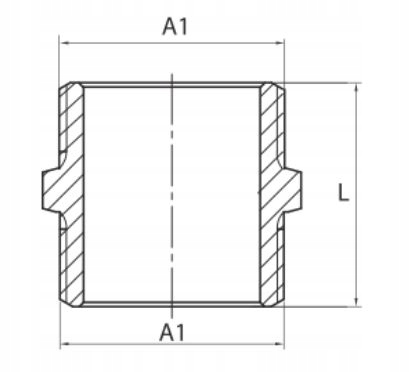 NYPEL MOSIĘŻNY ZŁĄCZKA MOSIĘŻNA RÓWNOPRZELOTOWY 1'' CAL DN25 SOLIDNY MOCNY Stan opakowania oryginalne