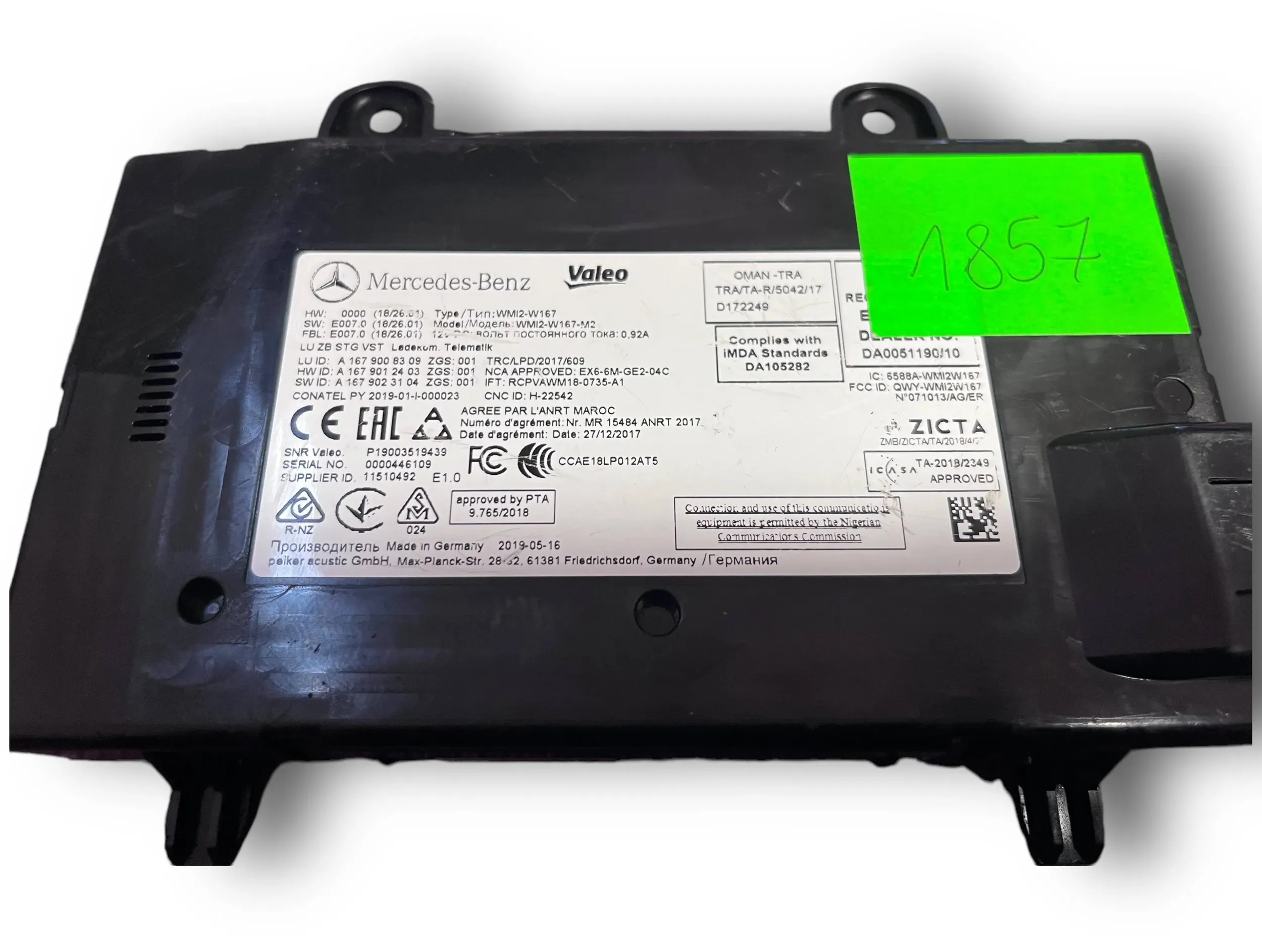 MERCEDES W167 control unit TELEMATIK 1679008309 @M