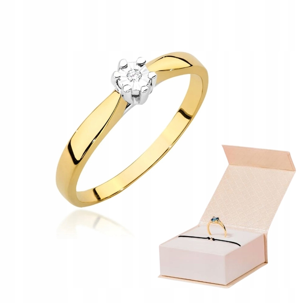 Zlatý Prstýnek 585 S Diamantem 0,01ct Zásnubní Zlatý Náramek