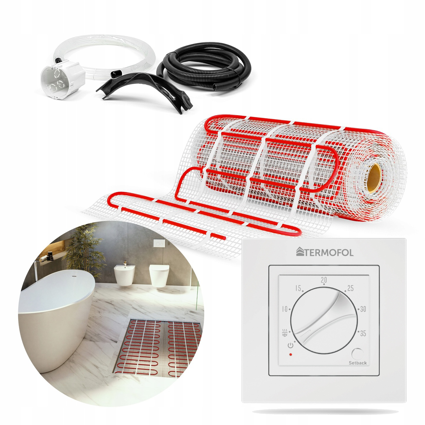 Vykurovacia Podložka Sada O Vykurovacej Ploche 7 m2 150 W/m2 TFH3 White