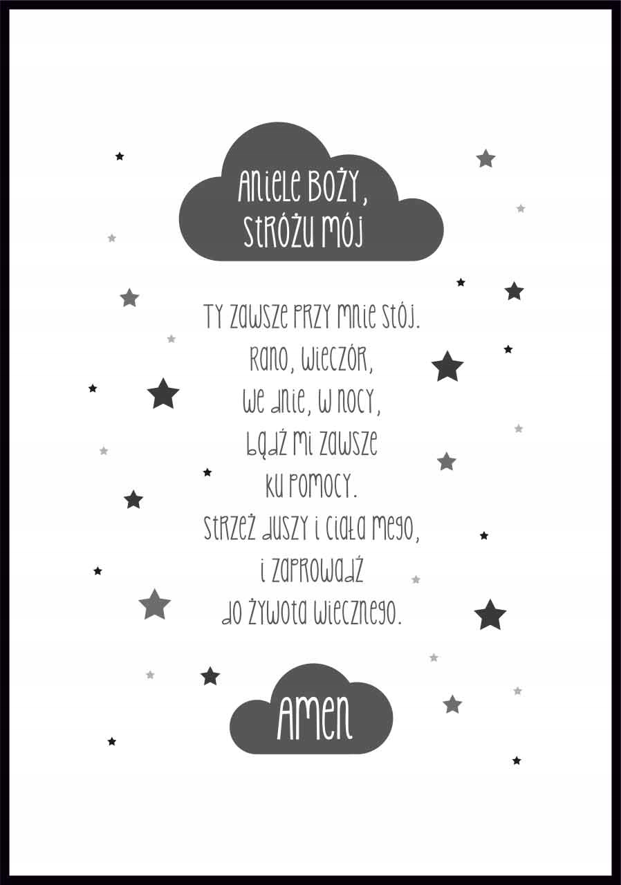 Modlitwa do Aniołka Stróża - Plakat A4 Marka Fotobloki & Decor