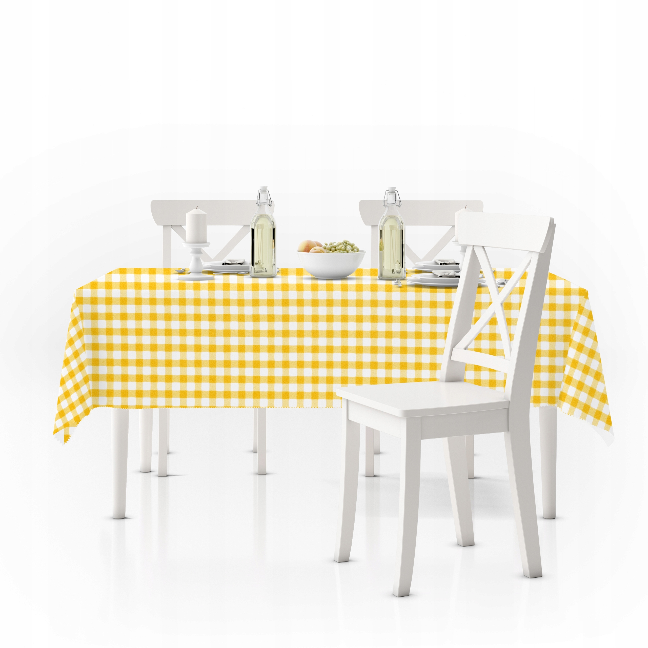 Obrus W Kratkę 150x290 Kratka żółty 1x1 Jakość