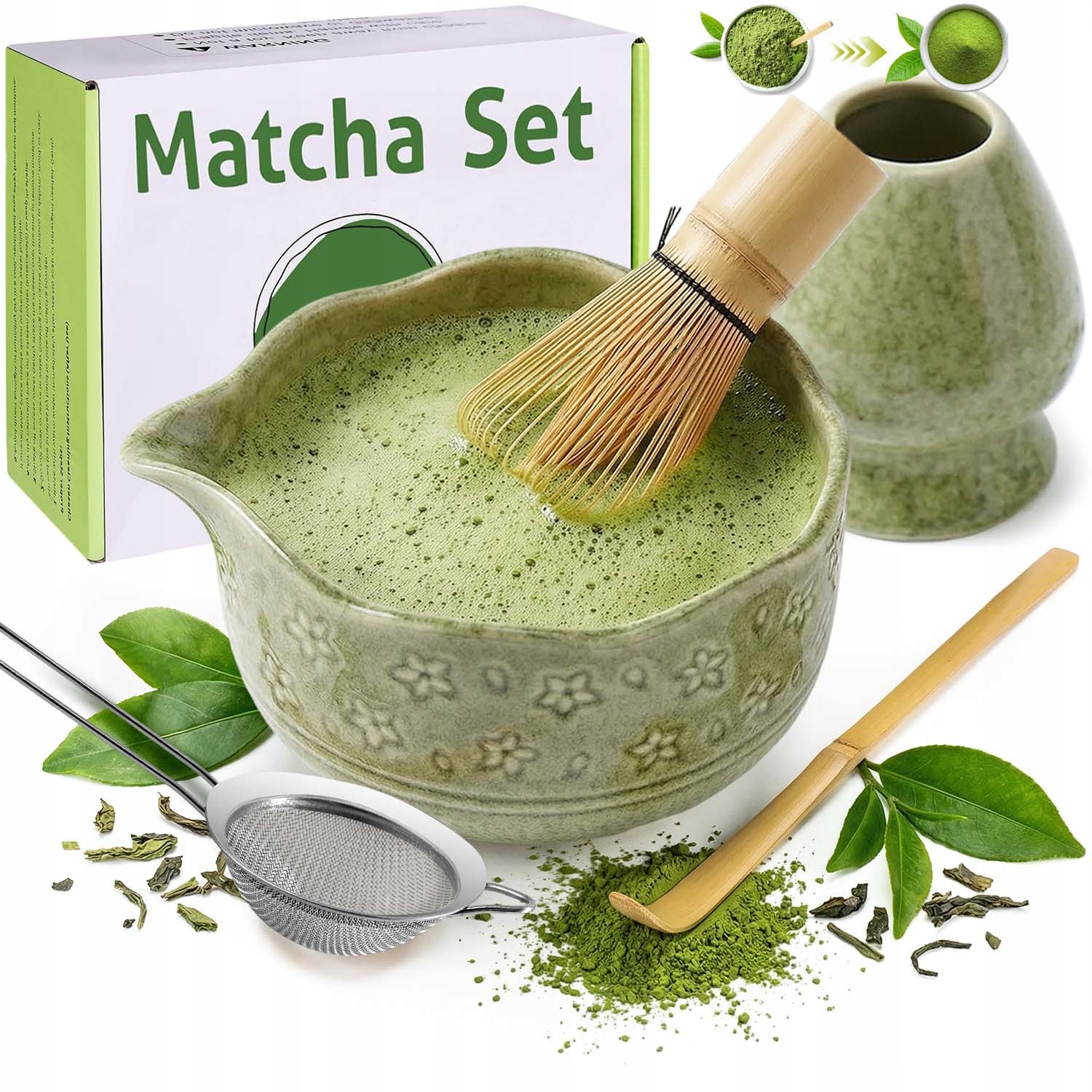 Levně Kompletní Čajový Set Matcha, Krásně Zabalený, Ideální Jako Dárek