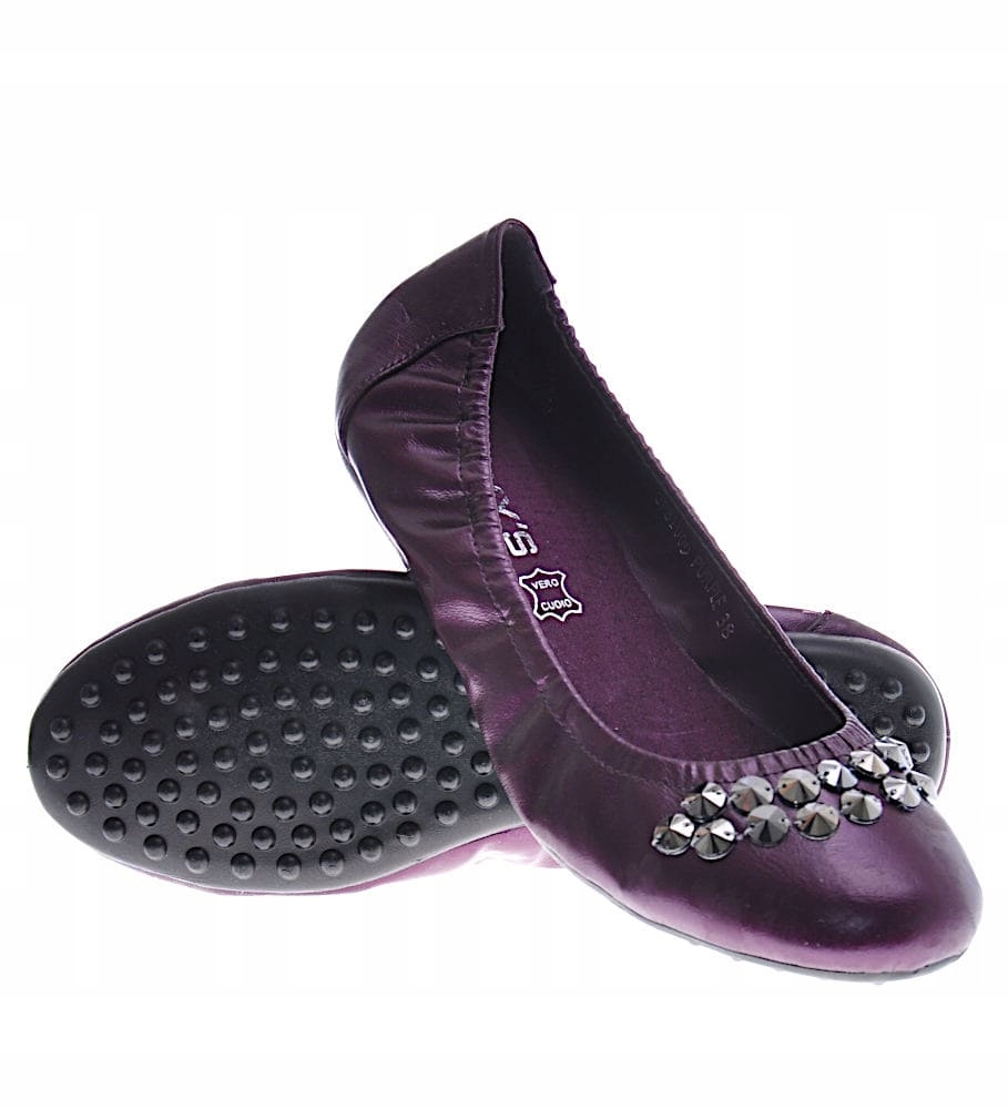 DAMSKIE BALERINKI BALETKI Z KAMIENIAMI13069 38 Wzór dominujący bez wzoru