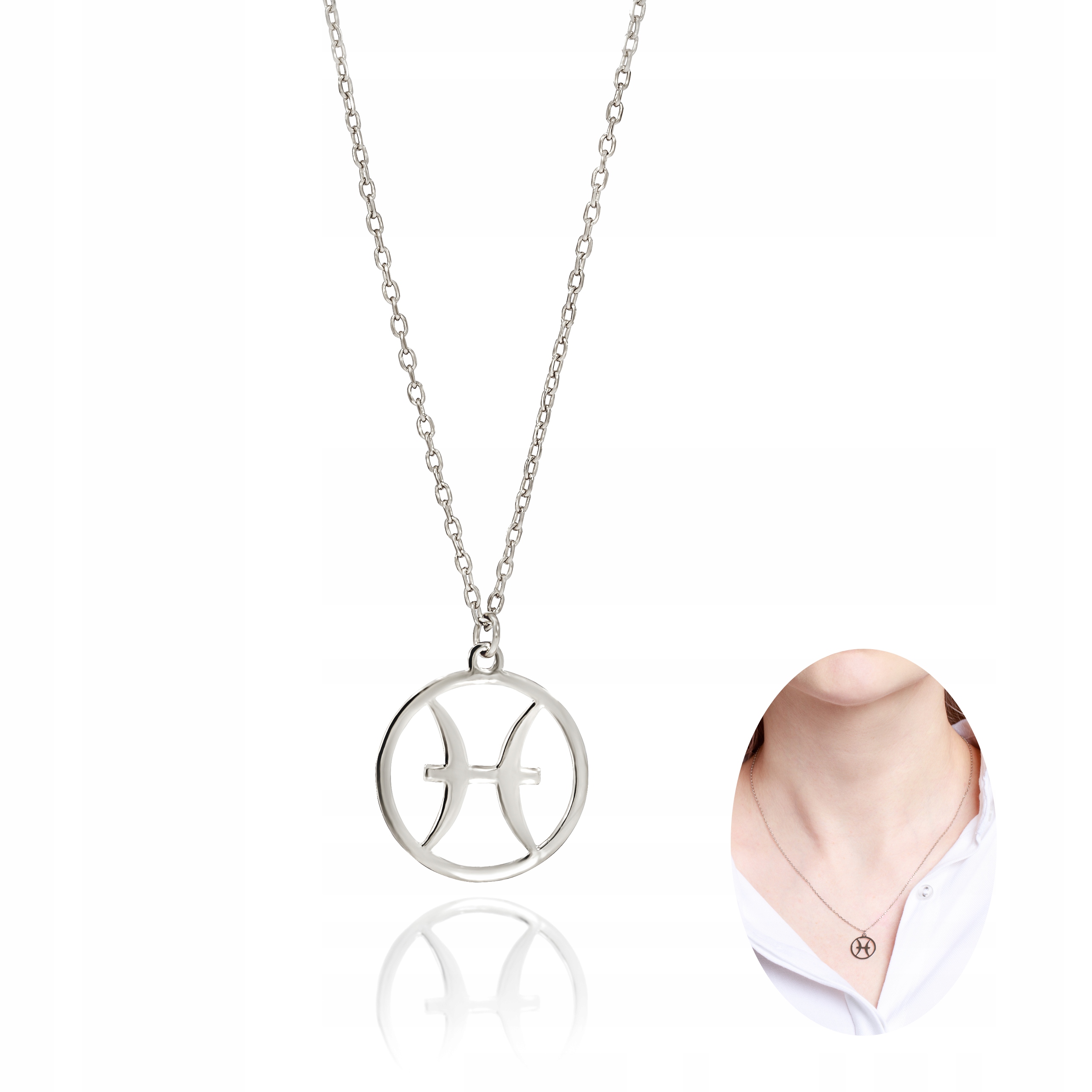 

Naszyjnik znak zodiaku Ryby srebrny 925 Ecla