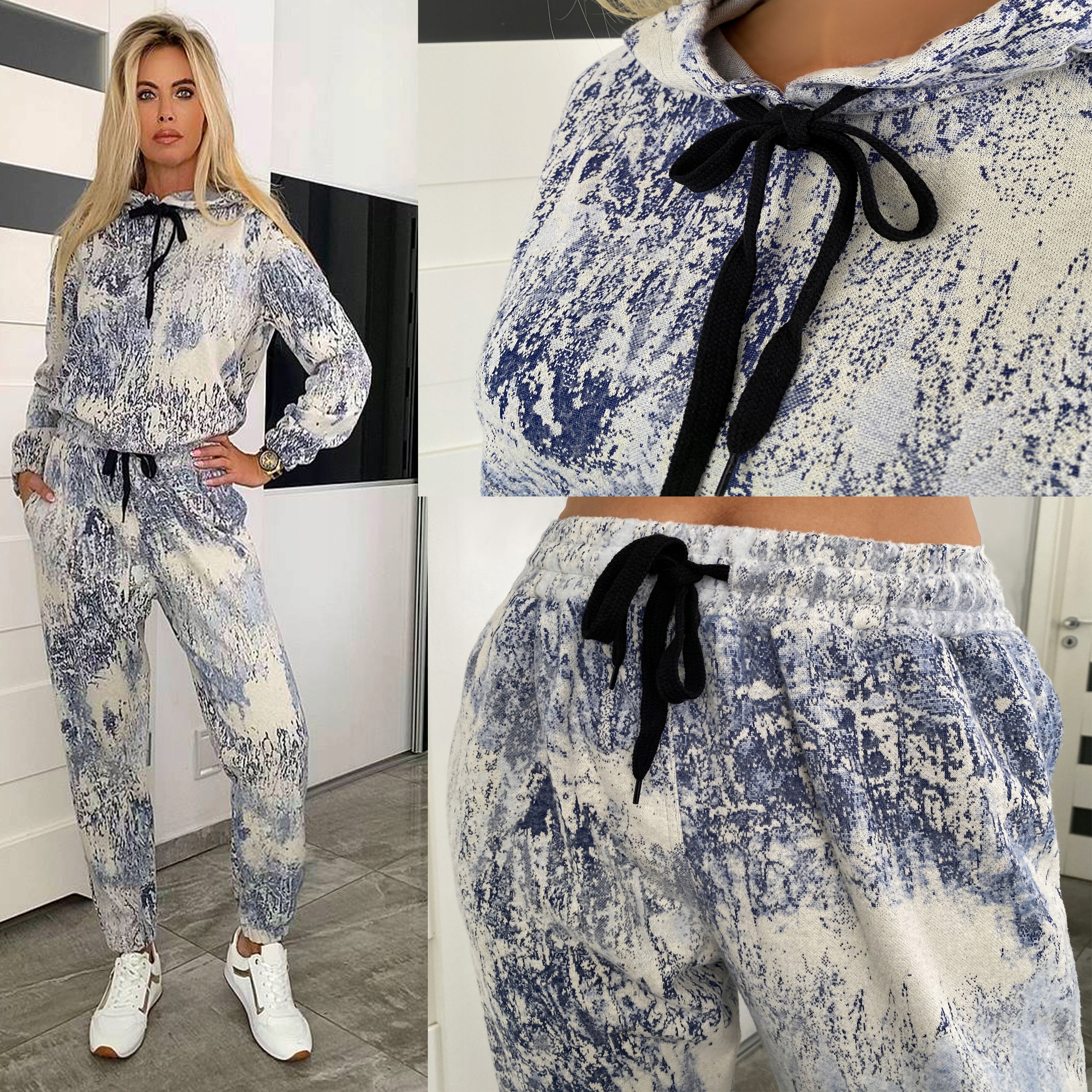 Limitowany zestaw sportowej elegancji 2XL–5XL Bluza spodnie troczki FB91