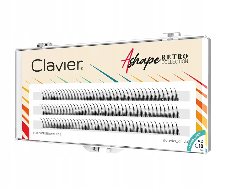 Kępki Rzęs CLAVIER A Shape Retro Collection 10 mm skręt C