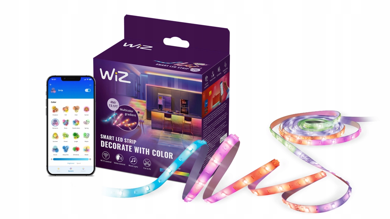 Led pásek Rgbic 4 m Inteligentní Smart WiFi Bluetooth Aplikace WiZ