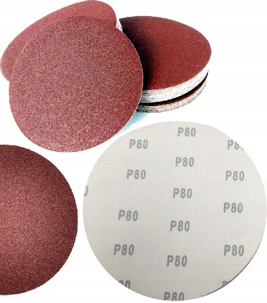 

10szt Papier Ścierny Rzep Krążek Na Dysk 125mm P80