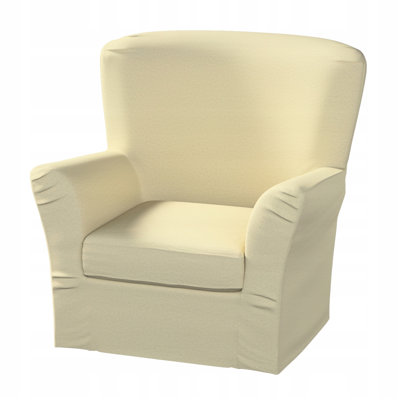 Dekoria Potah na křeslo Tomelilla vysoký s záložkami Ikea bílý