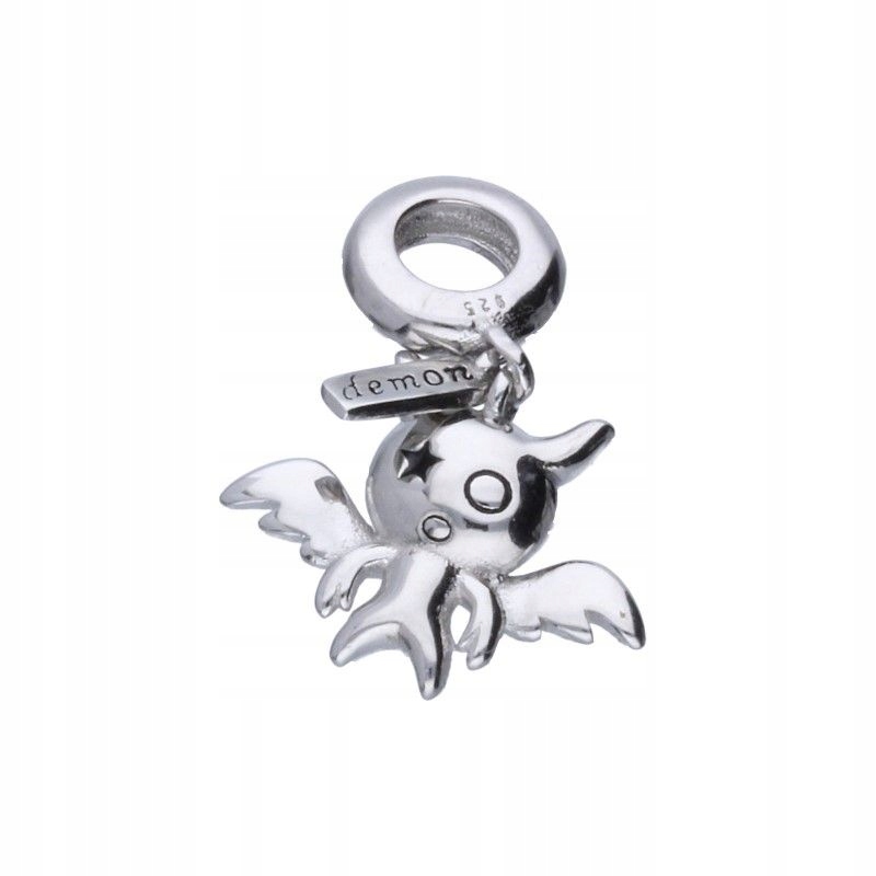 Stříbrný přívěsek 925 pro náramky s ďáblem, andělská křídla, nápis démona