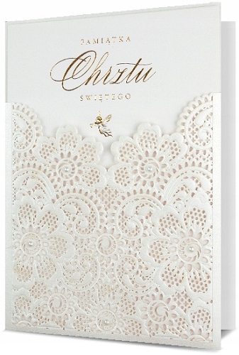 

Prezent Pamiątka Chrztu pięknie zdobiona lux H971