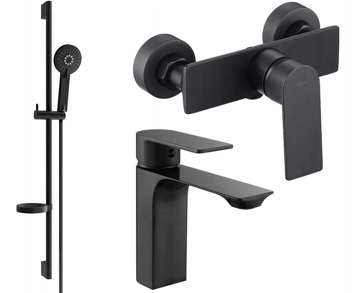 Mexen Alexa DS40 Černá Sprchová Souprava z Mosaze a Nerezové Ocele