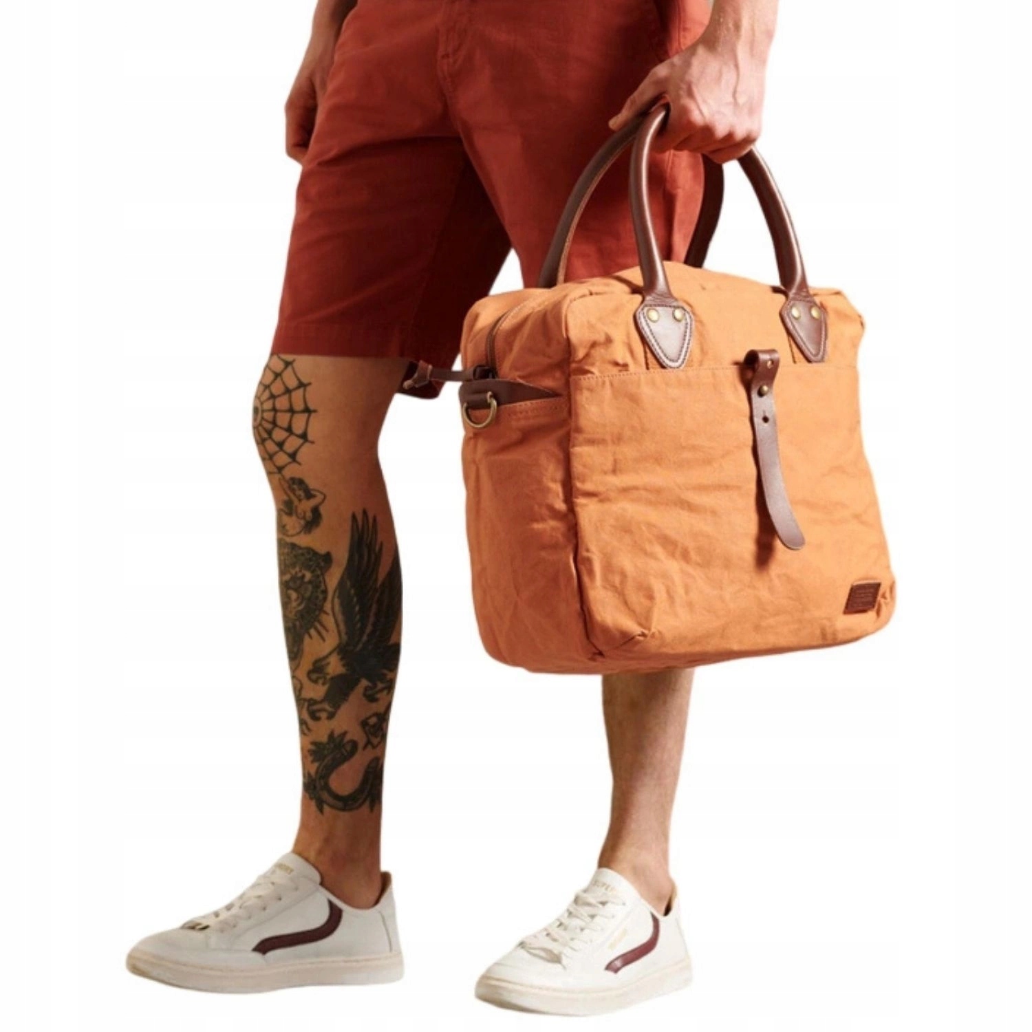 Taška Superdry na notebook víkendová prostorná bavlněná příruční taška