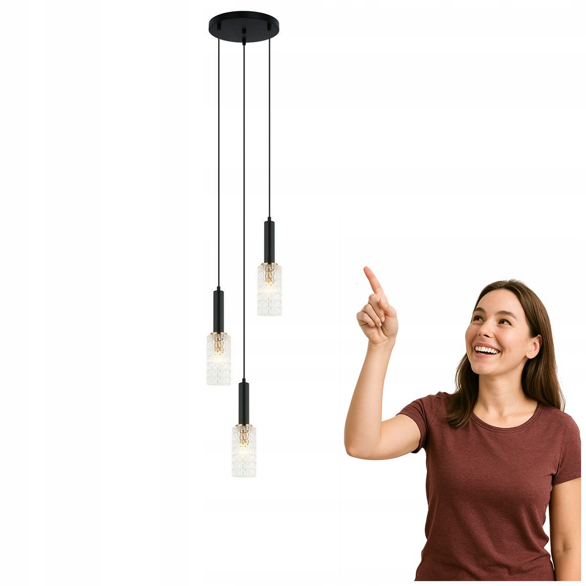 Závěsná lampa Perola PND-43363-3 Bk+br Italux