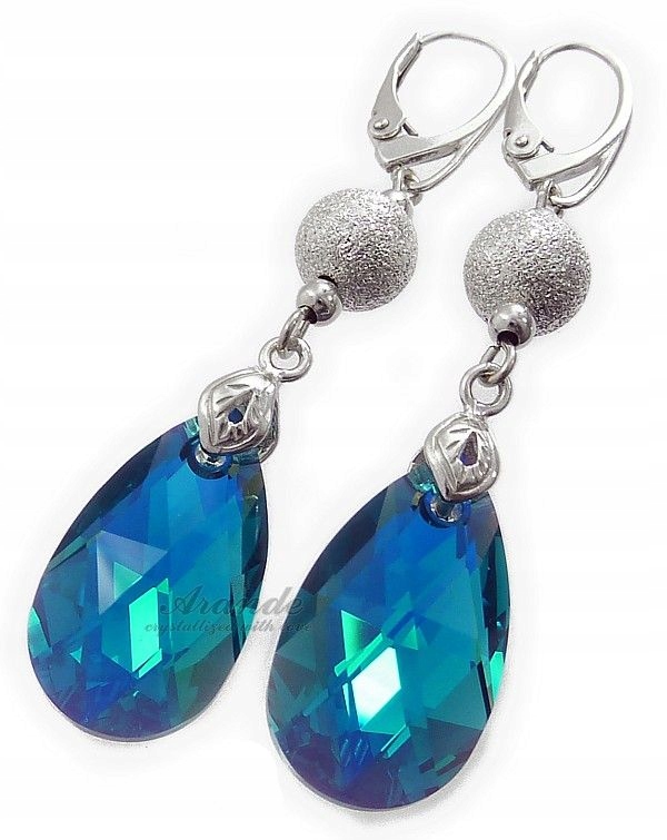 Krystaly Náušnice Blue Zircon Diamond