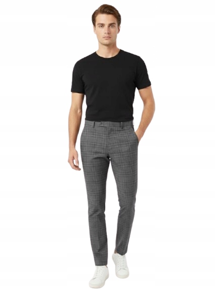 Selected Homme Elegantní Jednoduché Kostkované Kalhoty V Kant 48 N1E