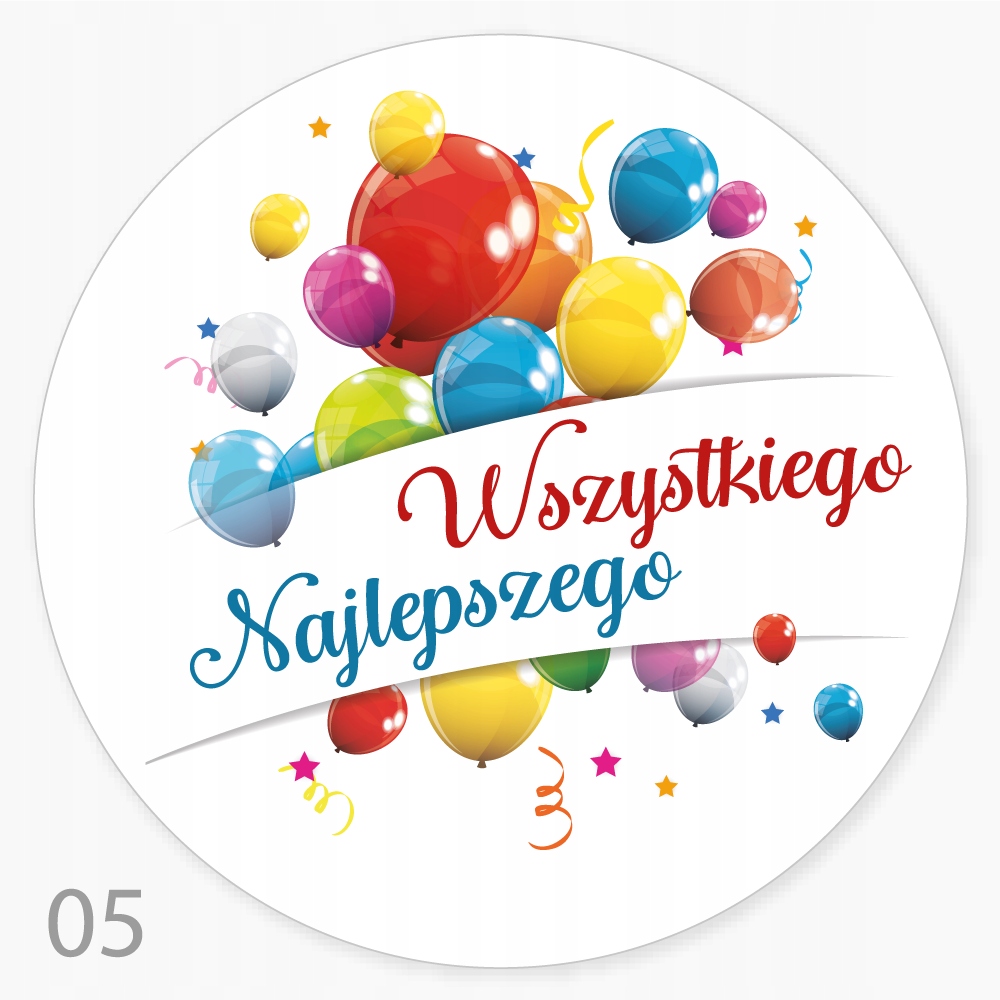

Naklejki Urodziny Imieniny tort balony 48